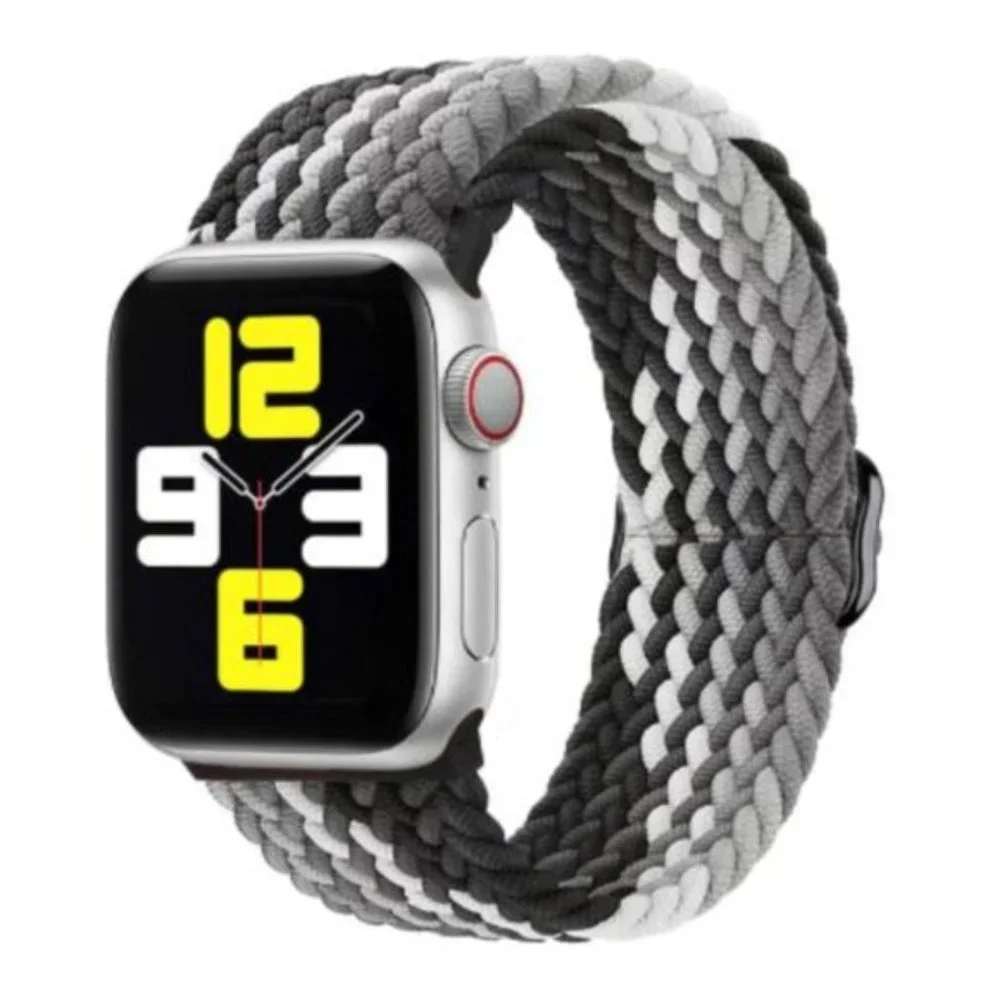 NEW Adjustable Black Braided Solo Loop For Apple Watch